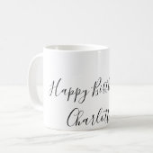 Mug SIMPLE MINIMAL.CUTIE AJOUTER NOM BÉBÉ joyeux anniv (Devant gauche)