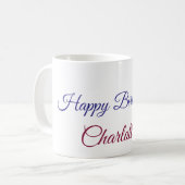 Mug SIMPLE MINIMAL.CUTIE AJOUTER NOM BÉBÉ joyeux anniv (Devant gauche)