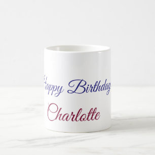 Mug SIMPLE MINIMAL.CUTIE AJOUTER NOM BÉBÉ joyeux anniv