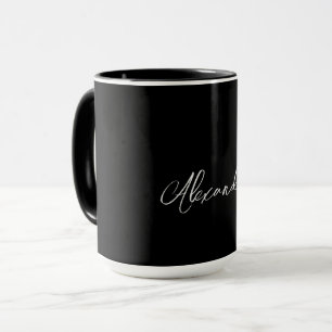 Mug Simple minimaliste manuscrit propre nom noir