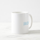 Mug Simple minimaliste moderne Monogramme bleu Nom (Devant droit)