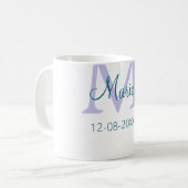 Mug simple minimum ajouter nom monogramme violet vert (Devant gauche)