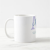 Mug simple minimum ajouter nom monogramme violet vert (Gauche)
