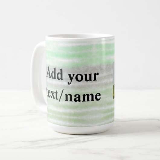 Mug simple minimum ajouter votre nom photo aquarelle c (Devant gauche)