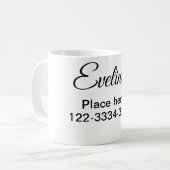 Mug Simple minimum ajouter votre nom texte place ville (Devant gauche)