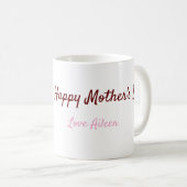 Mug simple minimum de jour mère monogramme nom rose te (Devant droit)