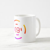Mug simple minimum or monogramme personnalisé moderne  (Devant droit)