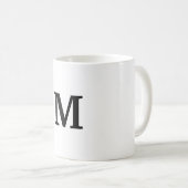 Mug simple minimum or monogramme personnalisé moderne  (Devant droit)