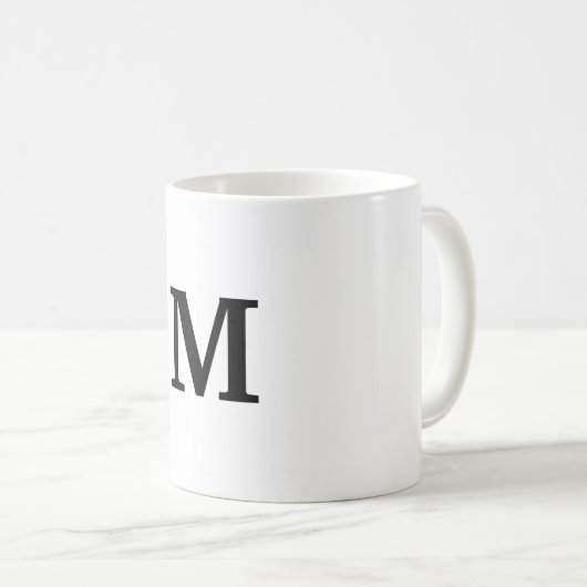 Mug simple minimum or monogramme personnalisé moderne  (Devant droit)
