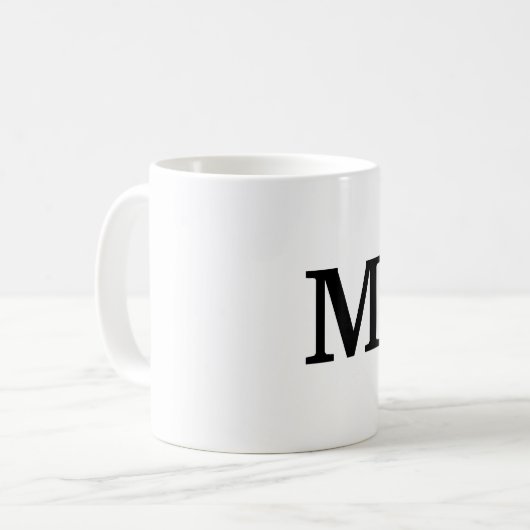 Mug simple minimum or monogramme personnalisé moderne  (Devant gauche)
