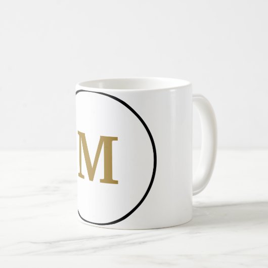 Mug simple minimum or monogramme personnalisé moderne  (Devant droit)