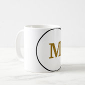 Mug simple minimum or monogramme personnalisé moderne (Devant gauche)