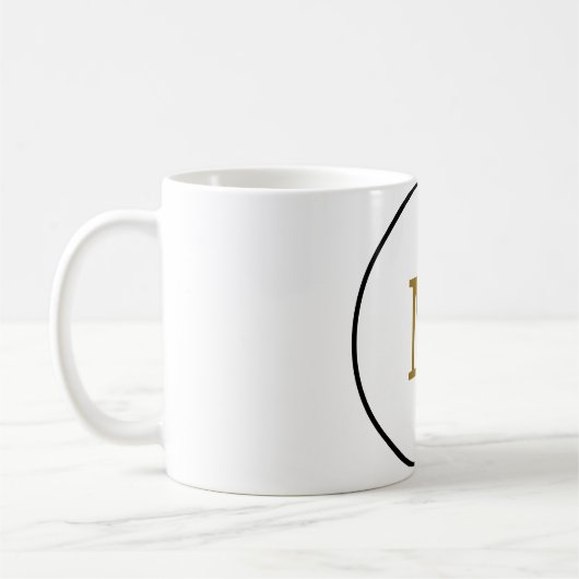 Mug simple minimum or monogramme personnalisé moderne  (Gauche)