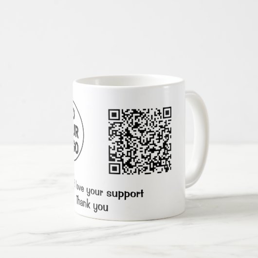 Mug Simple minimum q r code ajouter le logo texte des  (Devant droit)
