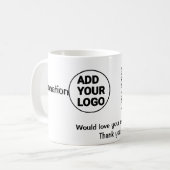 Mug Simple minimum q r code ajouter le logo texte des  (Devant gauche)