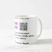 Mug Simple minimum q r code ajouter logo code d'analys (Devant droit)