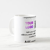 Mug Simple minimum q r code ajouter logo code d'analys (Devant gauche)