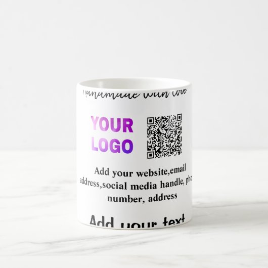 Mug Simple minimum q r code ajouter logo code d'analys (Centre)