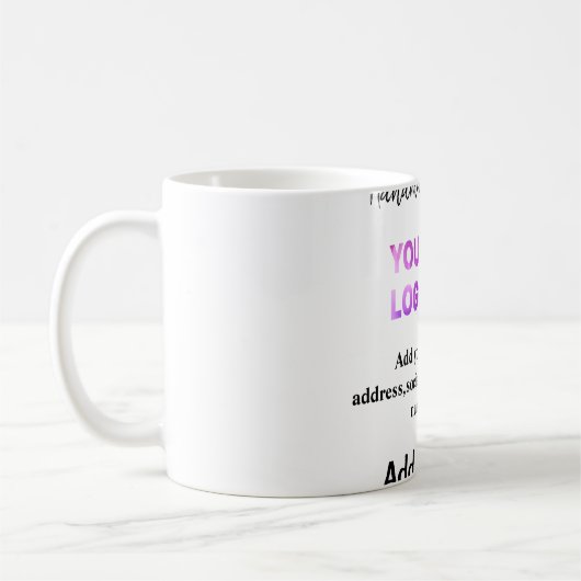 Mug Simple minimum q r code ajouter logo code d'analys (Gauche)