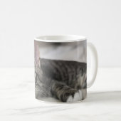 Mug Simple Modern Custom Cat Name and Photo  (Devant droit)