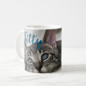 Mug Simple Modern Custom Cat Name and Photo  (Devant gauche)
