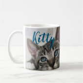 Mug Simple Modern Custom Cat Name and Photo  (Gauche)