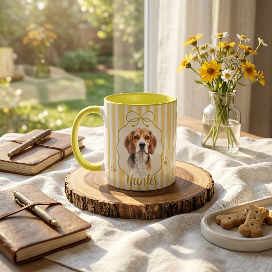 Mug simple moderne avec nom et photo de l'animal