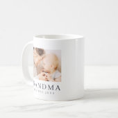 Mug Simple Moderne Chic Personnalisé Grandma Photo Hol (Devant gauche)