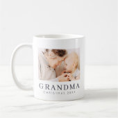 Mug Simple Moderne Chic Personnalisé Grandma Photo Hol (Gauche)