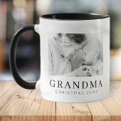 Mug Simple Moderne Chic Personnalisé Grandma Photo Hol