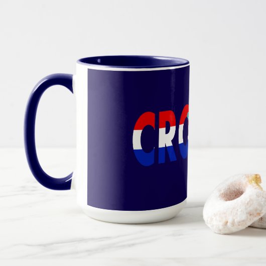 Mug Simple moderne Croatie Drapeau national Vêtements (Avec donut)