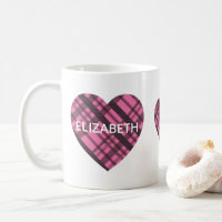 Simple Moderne Cute Rose Plaid Hearts Girl Nom