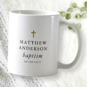 Mug Simple moderne Elegant Cross Baby Baptism