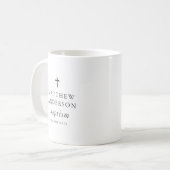 Mug Simple moderne Elegant Cross Baby Baptism (Devant gauche)