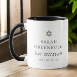 Mug Simple moderne Elégante étoile de David Bat mitzva<br><div class="desc">Design est composé de typographie sans serif et de typographie cursive joueuse sur un arrière - plan simple. Disponible ici : http://www.zazzle.com/store/selectpartysupplies</div>