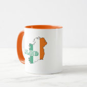 Mug Simple Moderne irlande irlandaise Carte Art Drapea (Devant gauche)