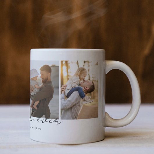 Mug Simple Moderne Meilleur Papa Ever 4 Photos Collage