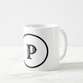 MUG SIMPLE MODERNE MODERNE MONOGRAM STYLE ÉLÉGANT FOUR (Devant droit)