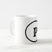 MUG SIMPLE MODERNE MODERNE MONOGRAM STYLE ÉLÉGANT FOUR (Devant gauche)