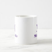 Mug Simple Moderne Nom Rétro Lettre initiale violet (Centre)