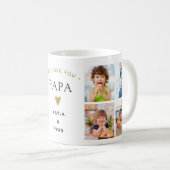 Mug Simple Moderne On aime Papa 8 Photo Collage (Devant droit)