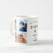 Mug Simple Moderne On aime Papa 8 Photo Collage (Devant gauche)