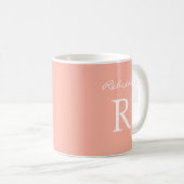 Mug Simple moderne Pêche Monogramme Joyeux cadeau de P (Devant droit)