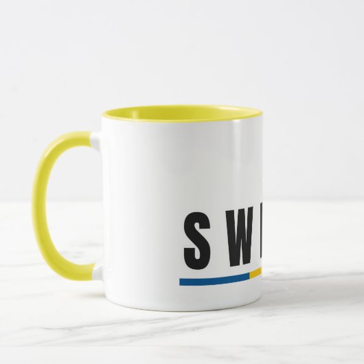 Mug Simple Moderne Suède LETTRE suédoise Drapeau Souve (Gauche)