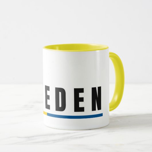 Mug Simple Moderne Suède LETTRE suédoise Drapeau Souve (Devant droit)