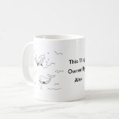 Mug Simple Monochrome Baleine Lineart de mer Personnal (Devant gauche)