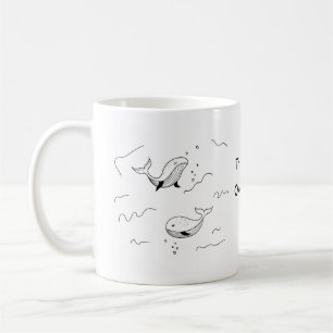 Mug Simple Monochrome Baleine Lineart de mer Personnal