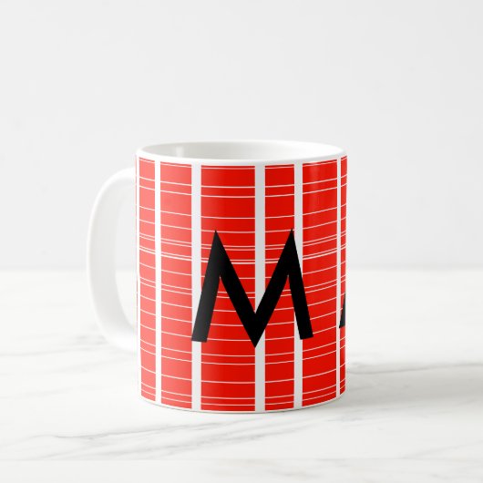 Mug Simple monogramme ajouter votre nom lettre man min (Devant gauche)