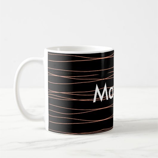Mug Simple monogramme ajouter votre nom lettre man min (Gauche)