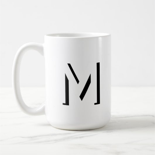Mug Simple Monogramme initial ombre portée personnalis (Gauche)